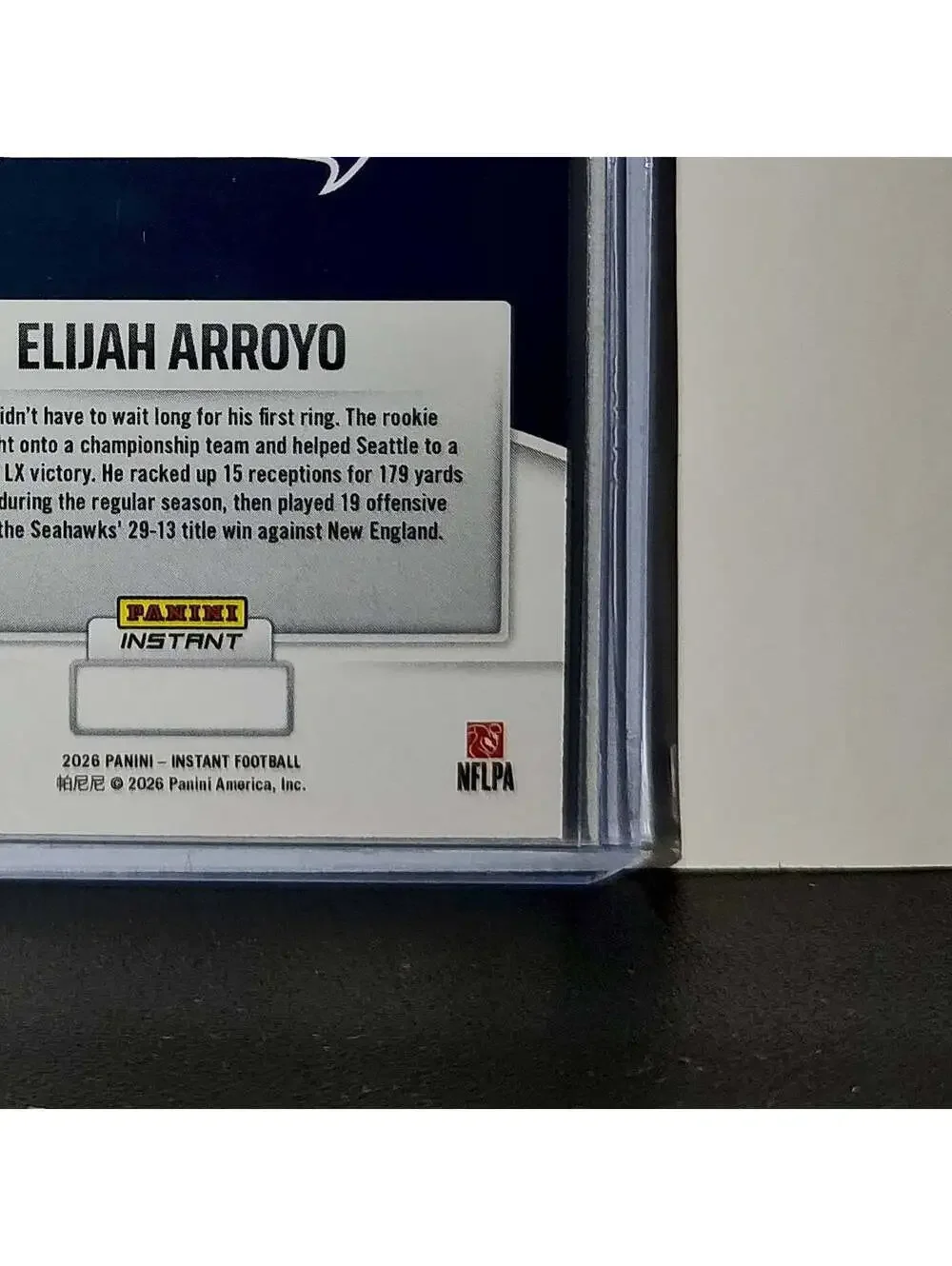 Elijah Arroyo 2026 Panini NFL Super Bowl LIX Champions #31 Card Seattle Seahawks